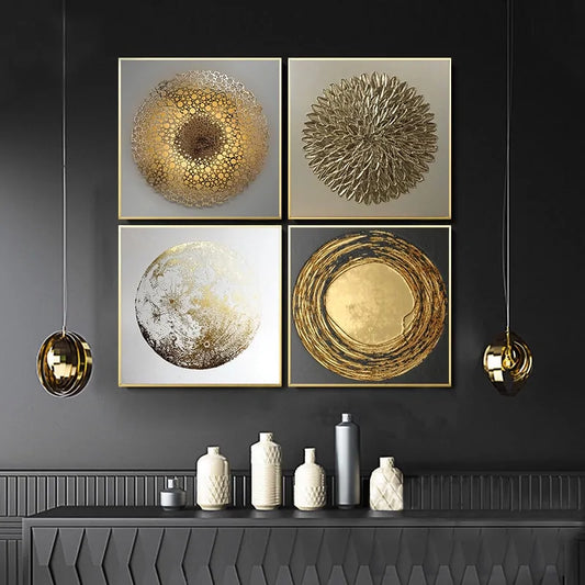 Abstract Gold Luxury Posters Nordic Canvas Art Painting