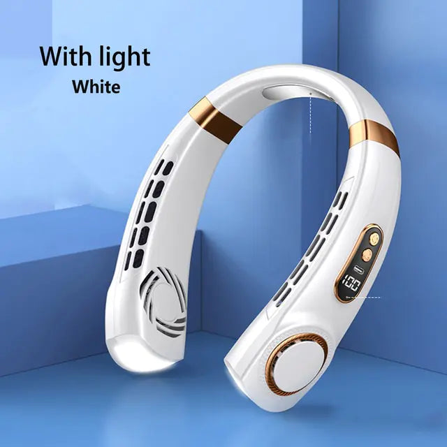 Portable LED Display Hanging Neck Fan Air Conditioner