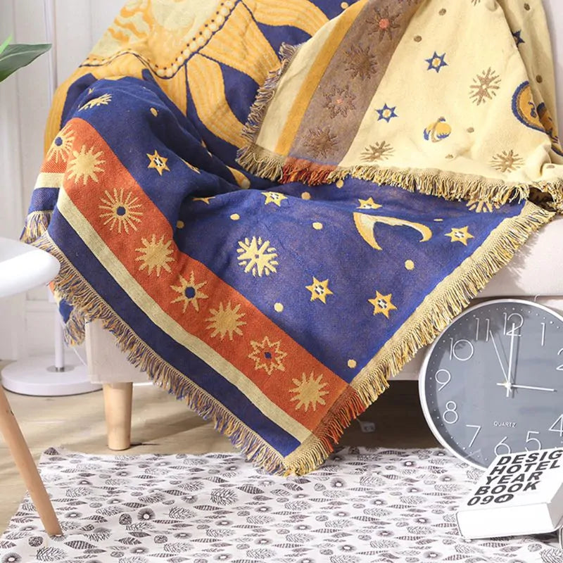 Sun Moon Stars Sofa Blanket