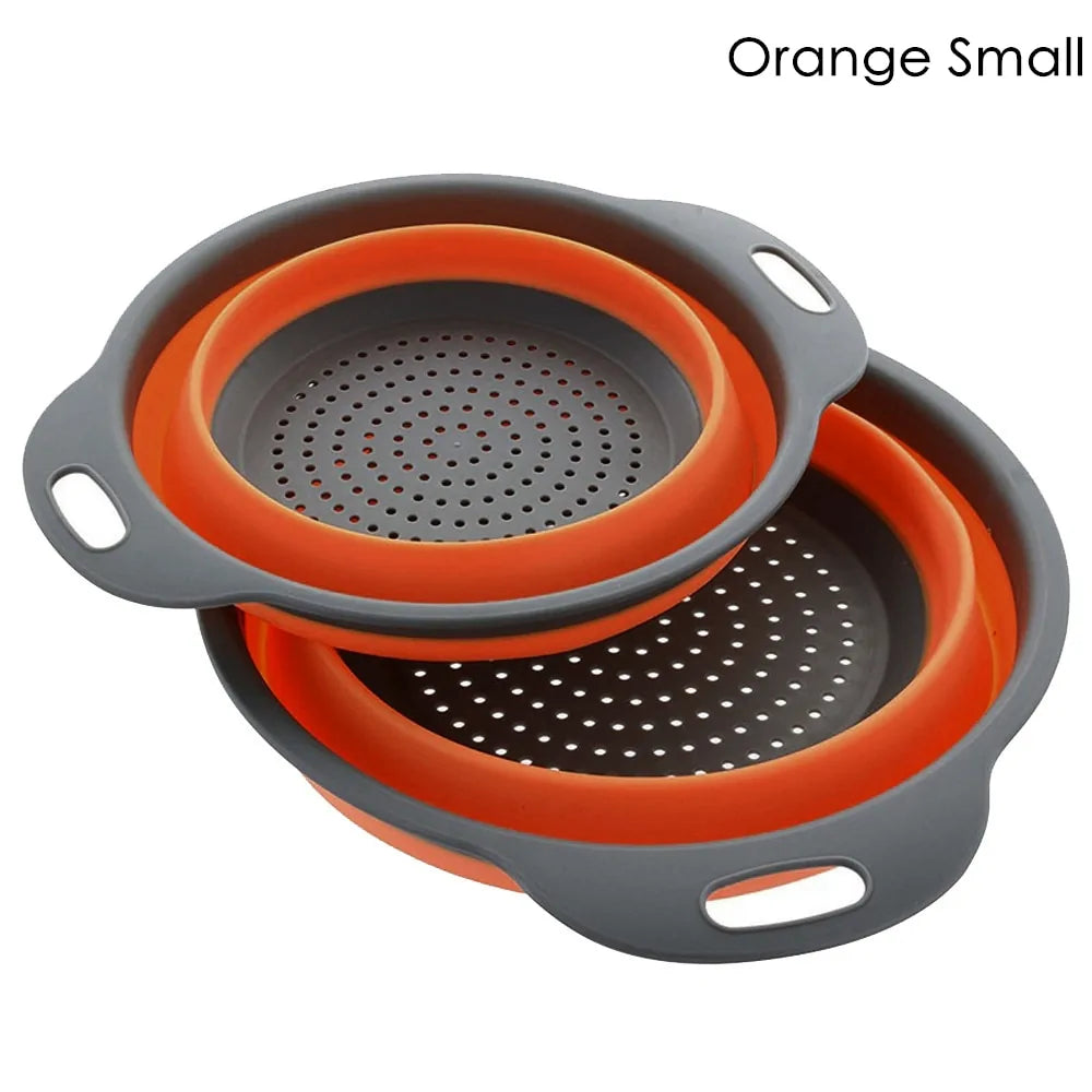 Foldable Silicone Colander Fruit Vegetable Washing Basket Strainer