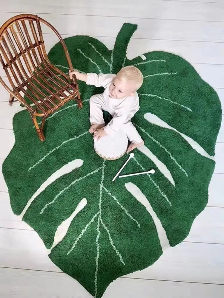 Creative Leaves Rugs Nordic Soft Bedroom