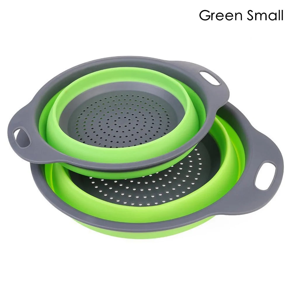 Foldable Silicone Colander Fruit Vegetable Washing Basket Strainer